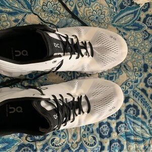 On Running Men's Black and White Athletic Shoes